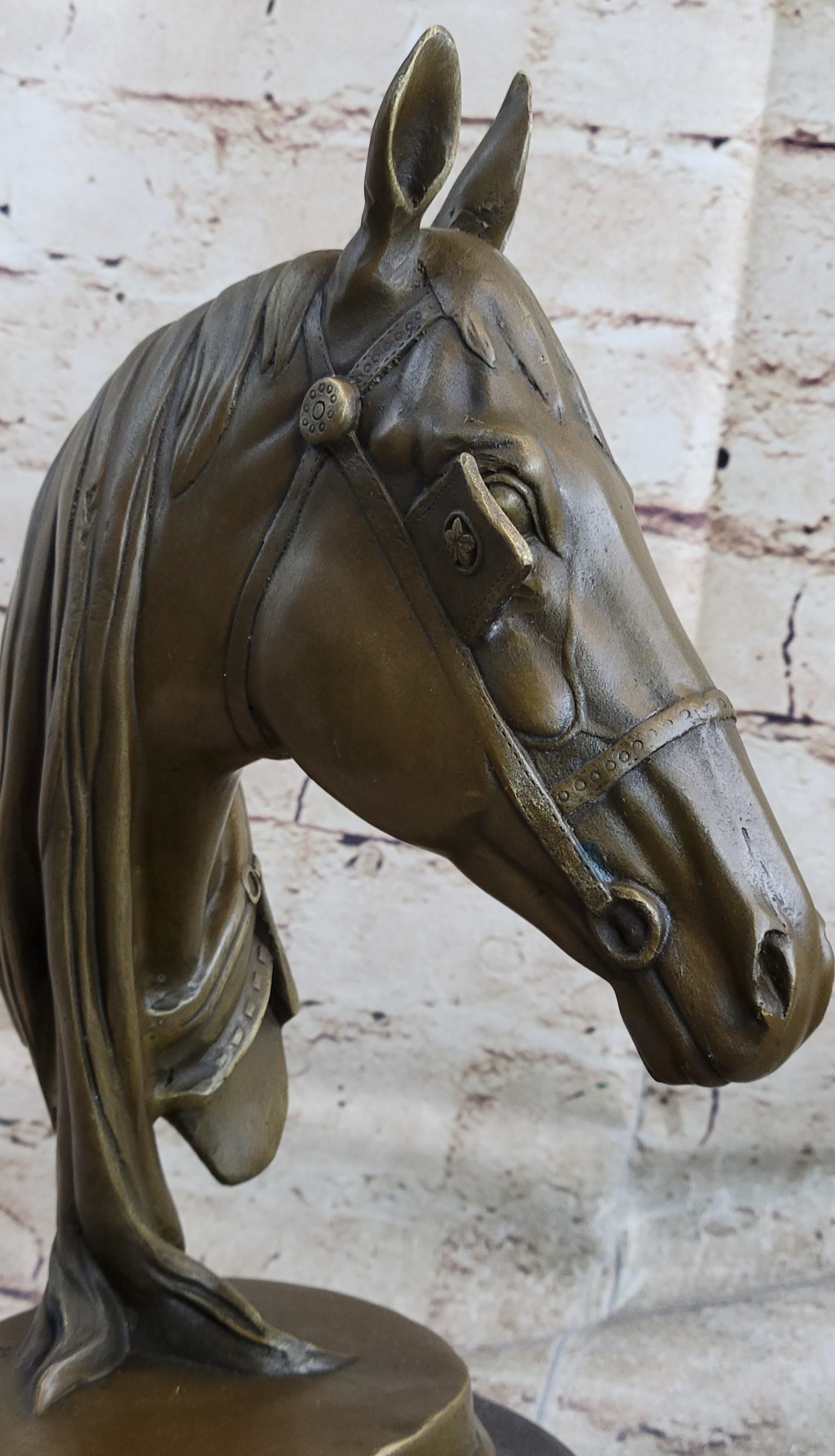 Hot Cast Bronze Horse Head Sculpture Barye Art