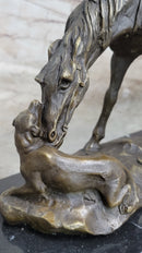 Friendship between Horse & Dog Bronze Sculpture