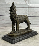 Hot Cast Bronze Howling Wolf Sculpture by Milo