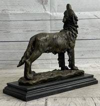Hot Cast Bronze Howling Wolf Sculpture by Milo