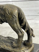 Hot Cast Bronze Howling Wolf Sculpture by Milo