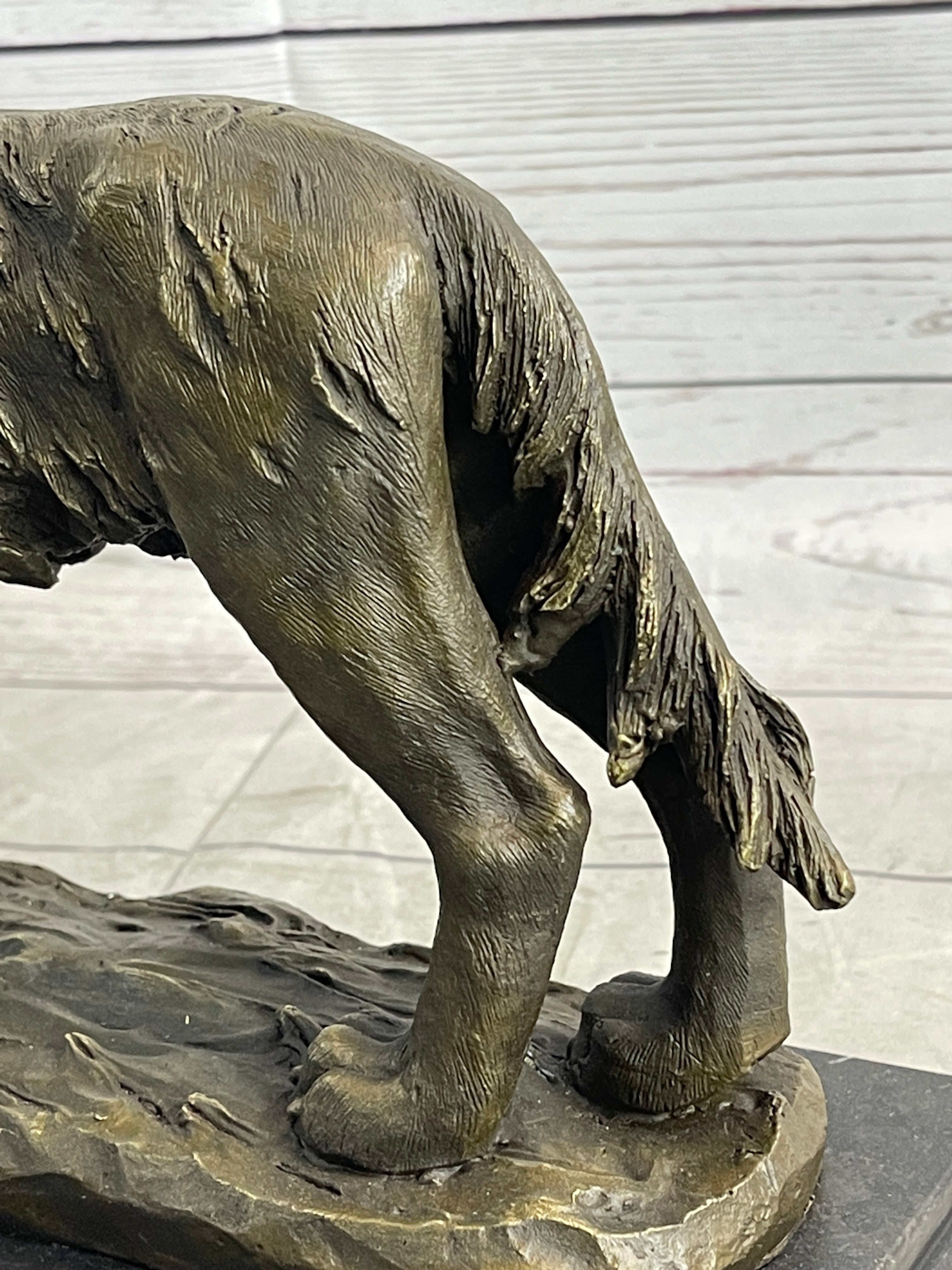 Hot Cast Bronze Howling Wolf Sculpture by Milo