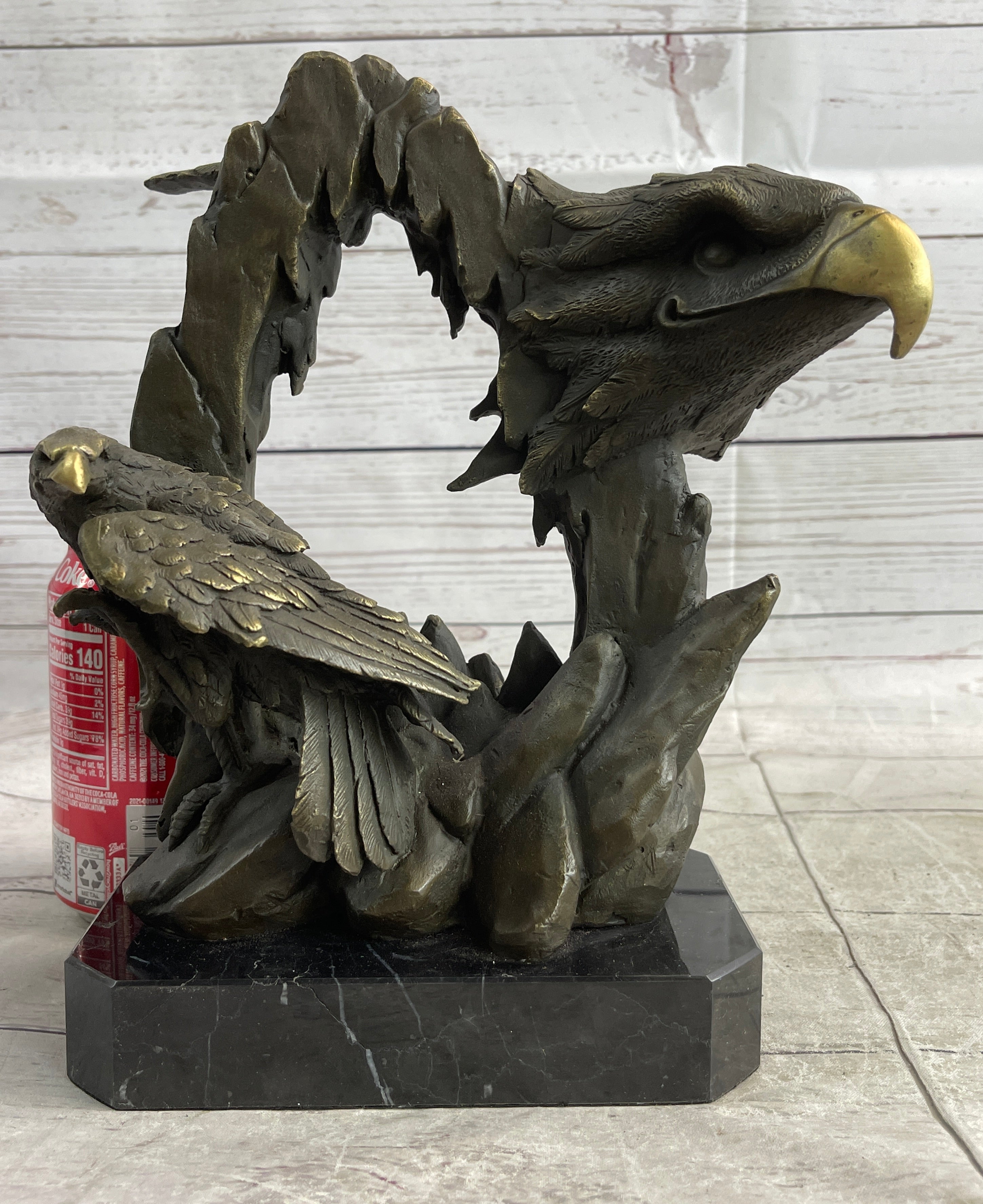 Majestic Bald Eagle Head Bronze Sculpture Wildlife Art