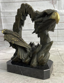 Majestic Bald Eagle Head Bronze Sculpture Wildlife Art