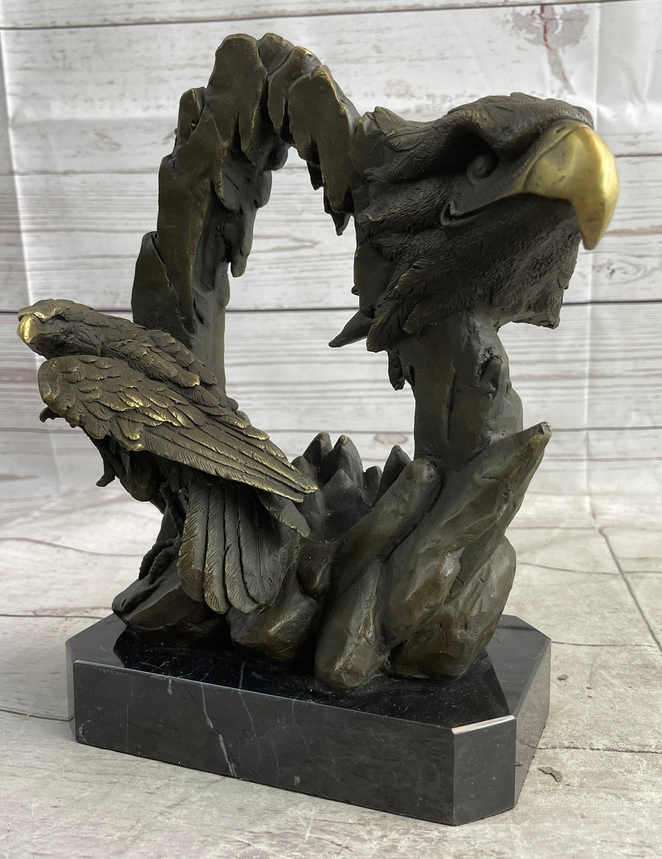 Majestic Bald Eagle Head Bronze Sculpture Wildlife Art