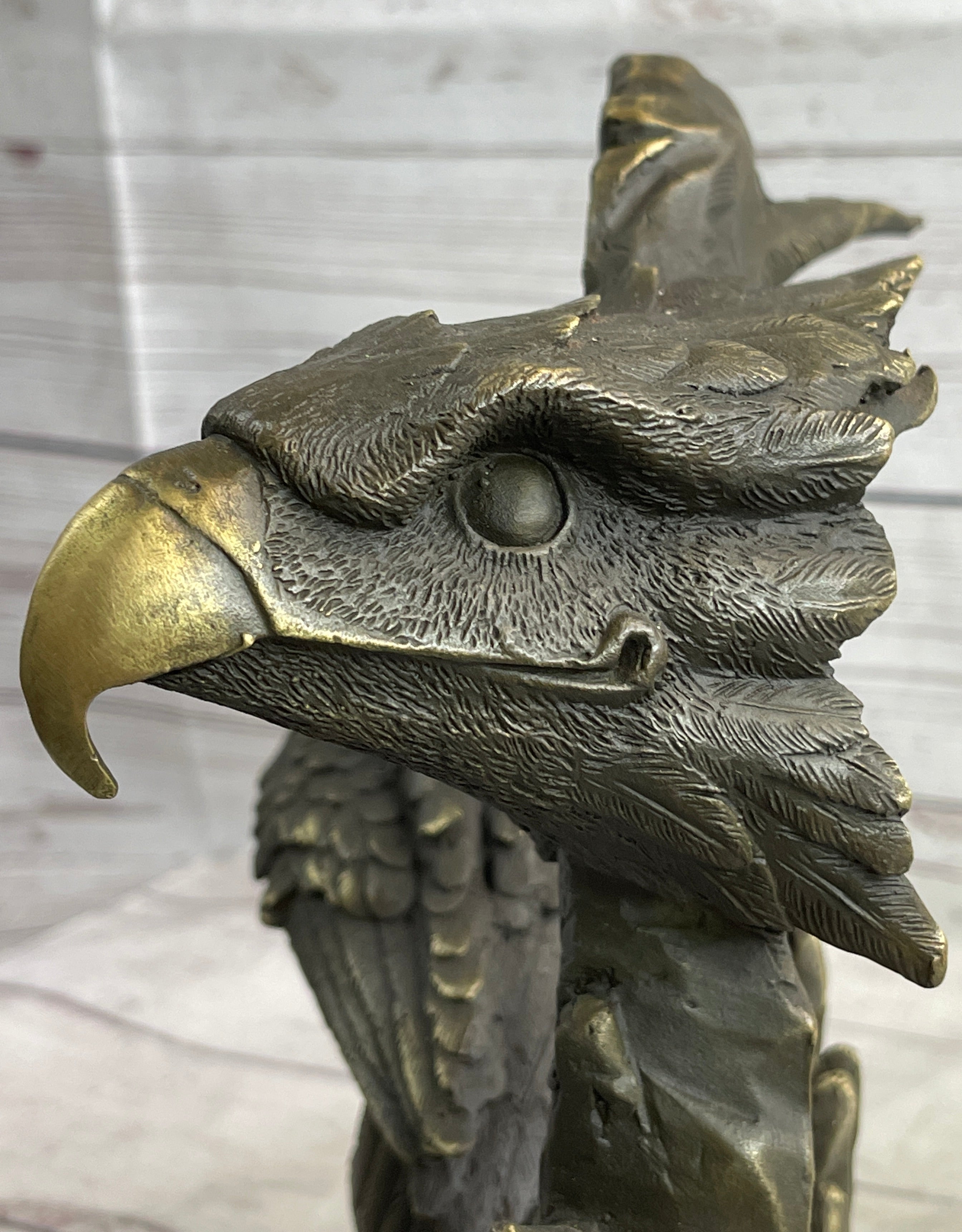 Majestic Bald Eagle Head Bronze Sculpture Wildlife Art