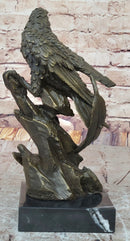 Bronze Eagle Sculpture – Majestic Bird of Prey on Marble Base