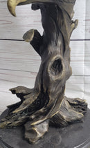 Bald Eagle Head Bust Bronze Sculpture Signed on Marble Base