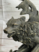 Abstract Surrealist Wolf Bronze Metal on Marble Base Signed Art