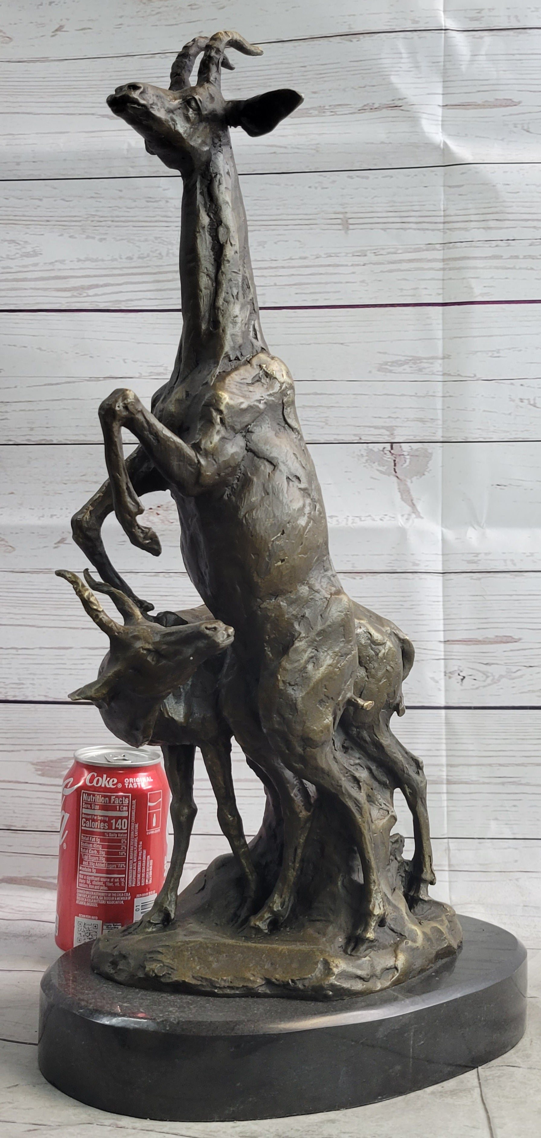 Two Gazelle Antelope Kudu Bronze Wildlife Sculpture