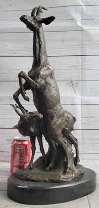 Two Gazelle Antelope Kudu Bronze Wildlife Sculpture