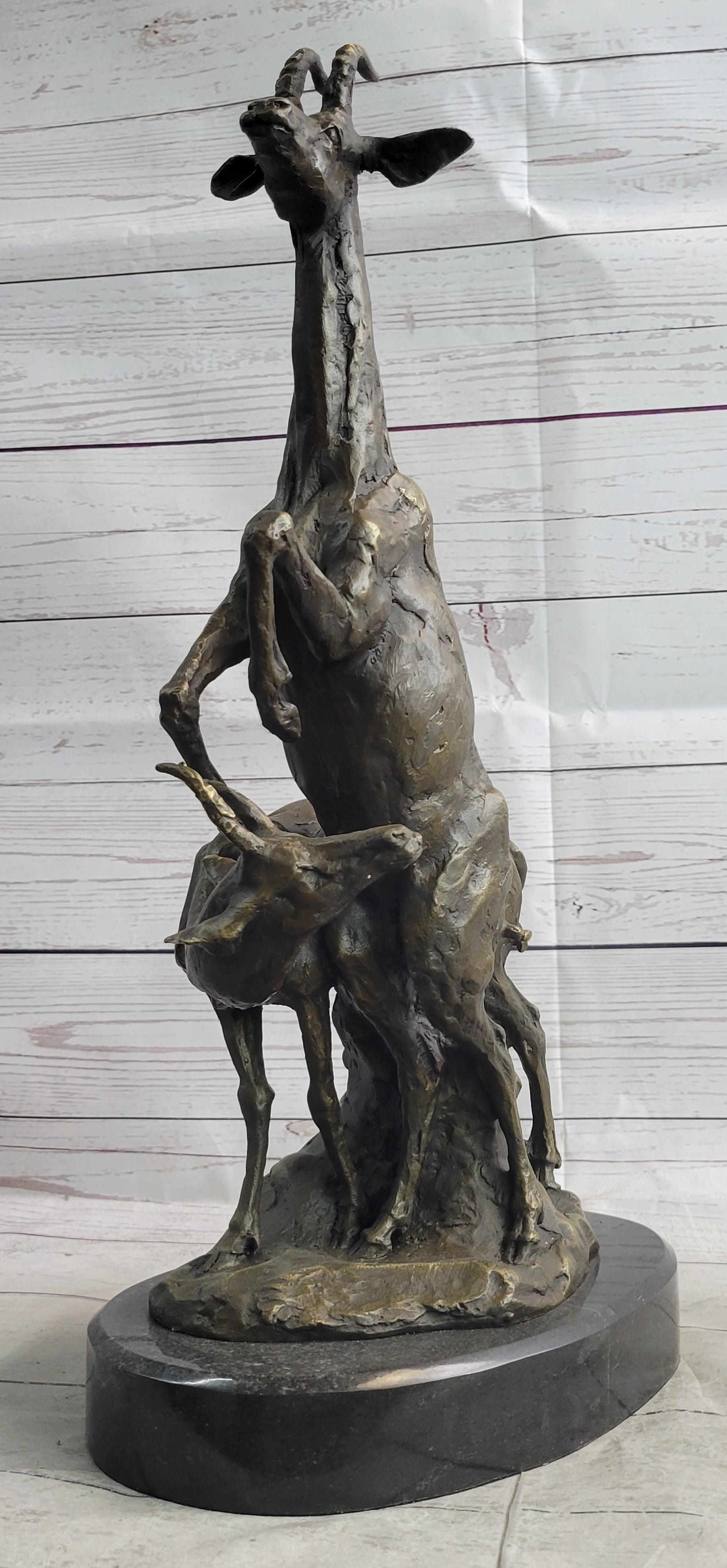 Two Gazelle Antelope Kudu Bronze Wildlife Sculpture