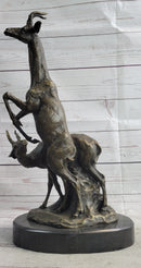 Two Gazelle Antelope Kudu Bronze Wildlife Sculpture