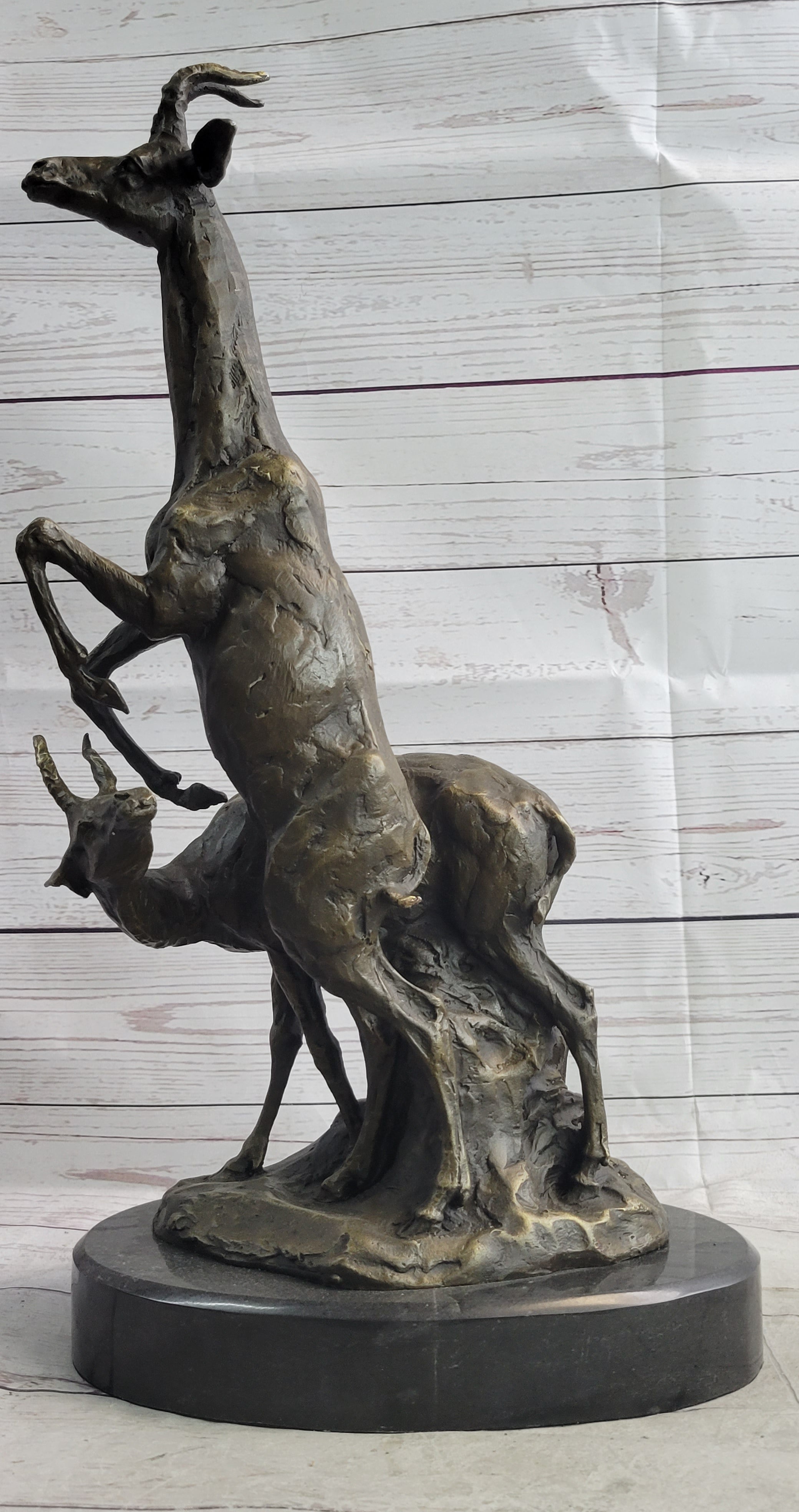 Two Gazelle Antelope Kudu Bronze Wildlife Sculpture