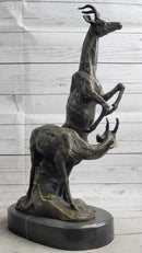 Two Gazelle Antelope Kudu Bronze Wildlife Sculpture