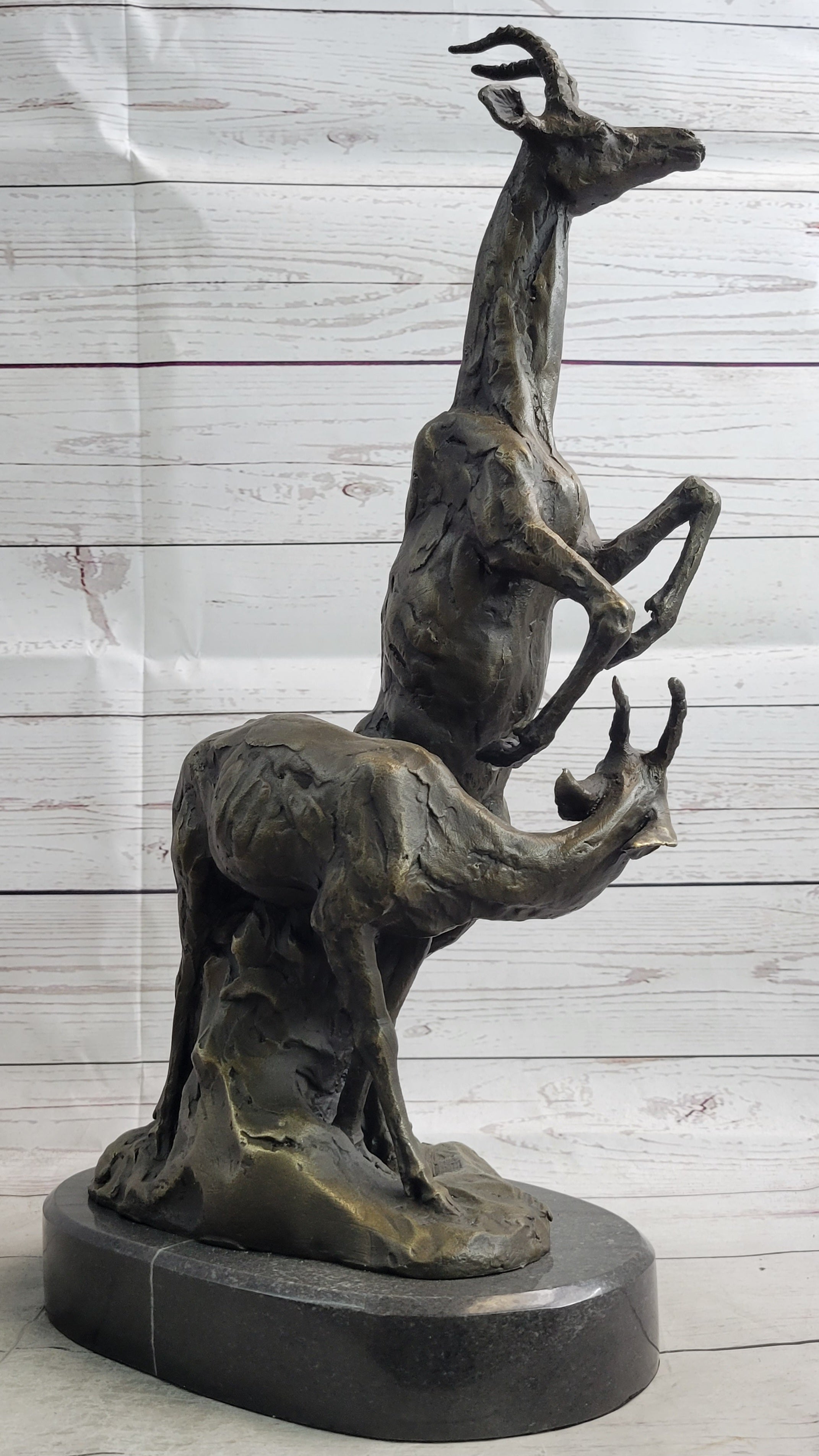 Two Gazelle Antelope Kudu Bronze Wildlife Sculpture