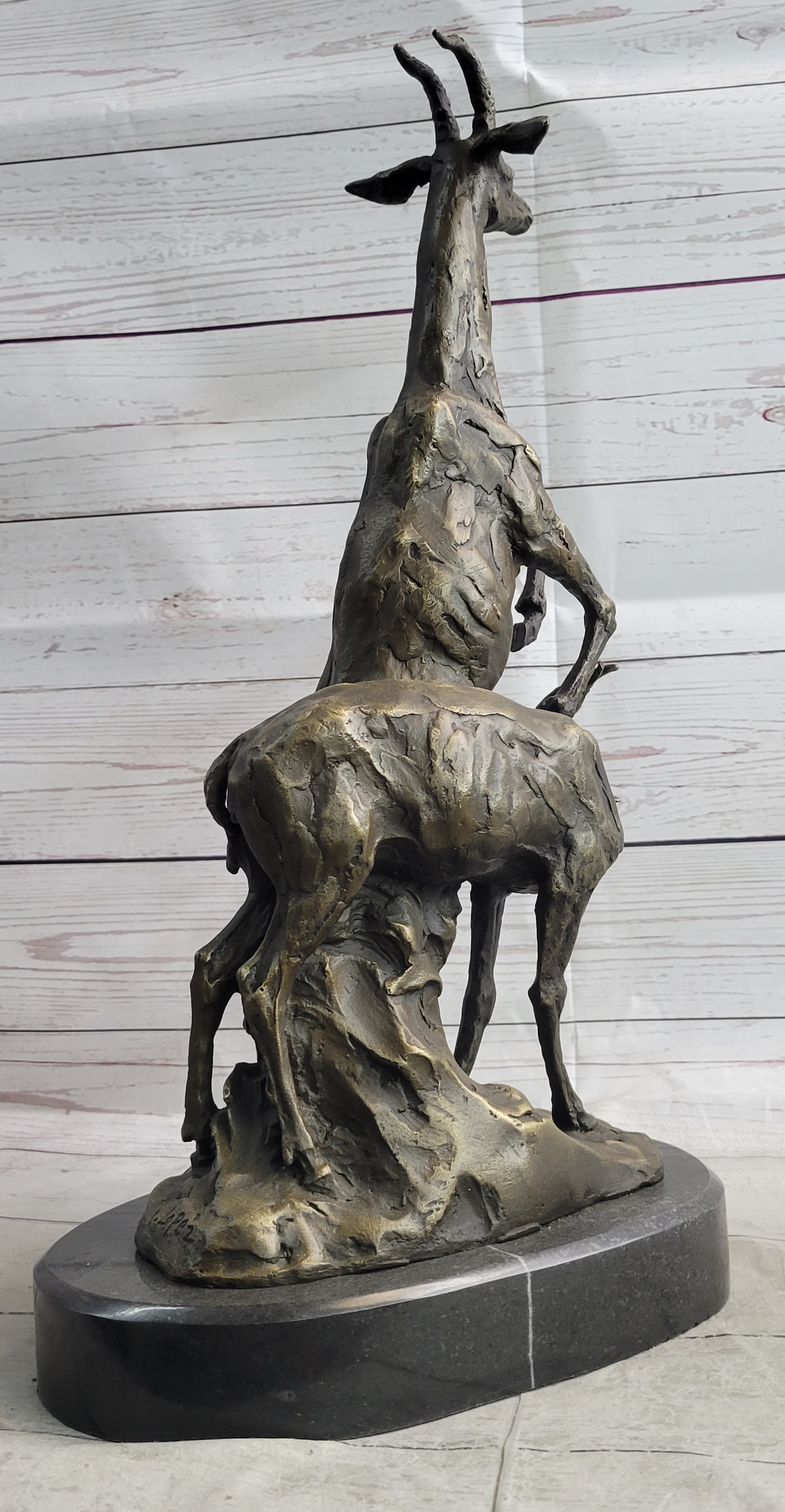 Two Gazelle Antelope Kudu Bronze Wildlife Sculpture