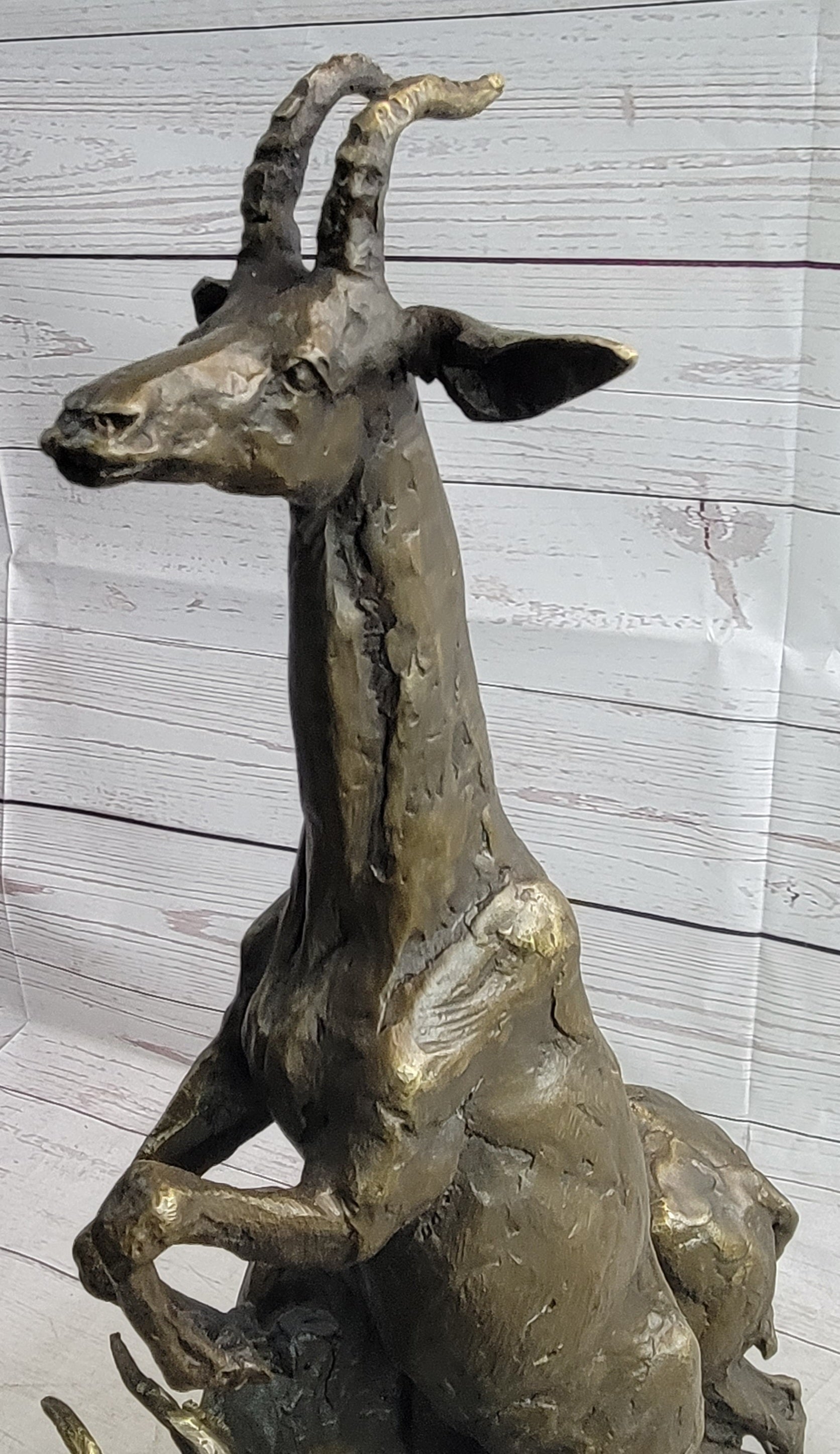 Two Gazelle Antelope Kudu Bronze Wildlife Sculpture