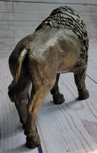 American Buffalo Bull Bison Bronze Metal Figure 8" x 11"