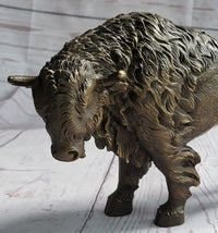 American Buffalo Bull Bison Bronze Metal Figure 8" x 11"