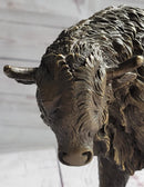 American Buffalo Bull Bison Bronze Metal Figure 8" x 11"