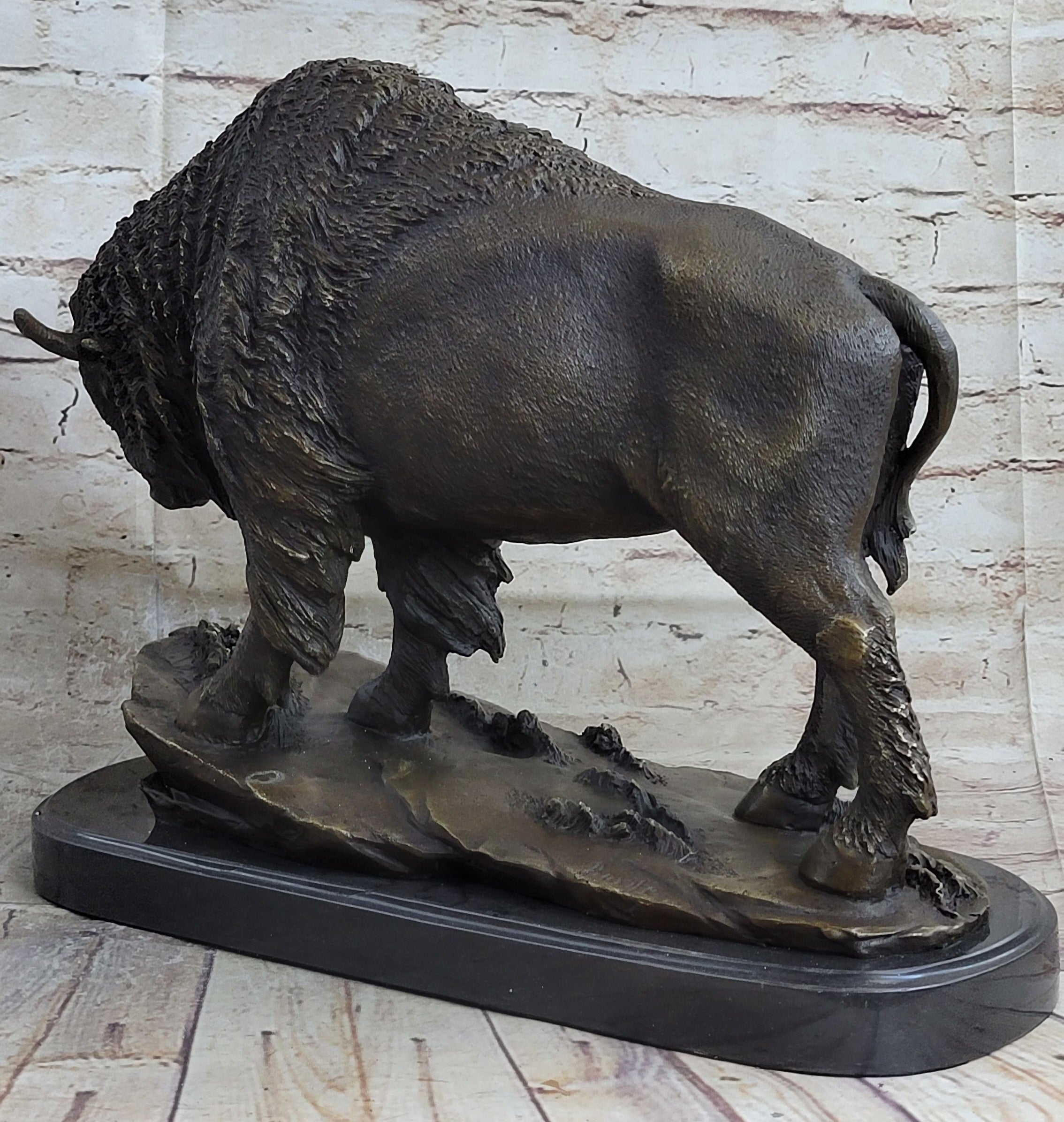 American Bison Buffalo Bronze Sculpture Wildlife Art Deco