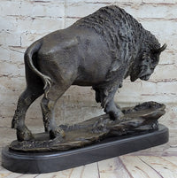 American Bison Buffalo Bronze Sculpture Wildlife Art Deco