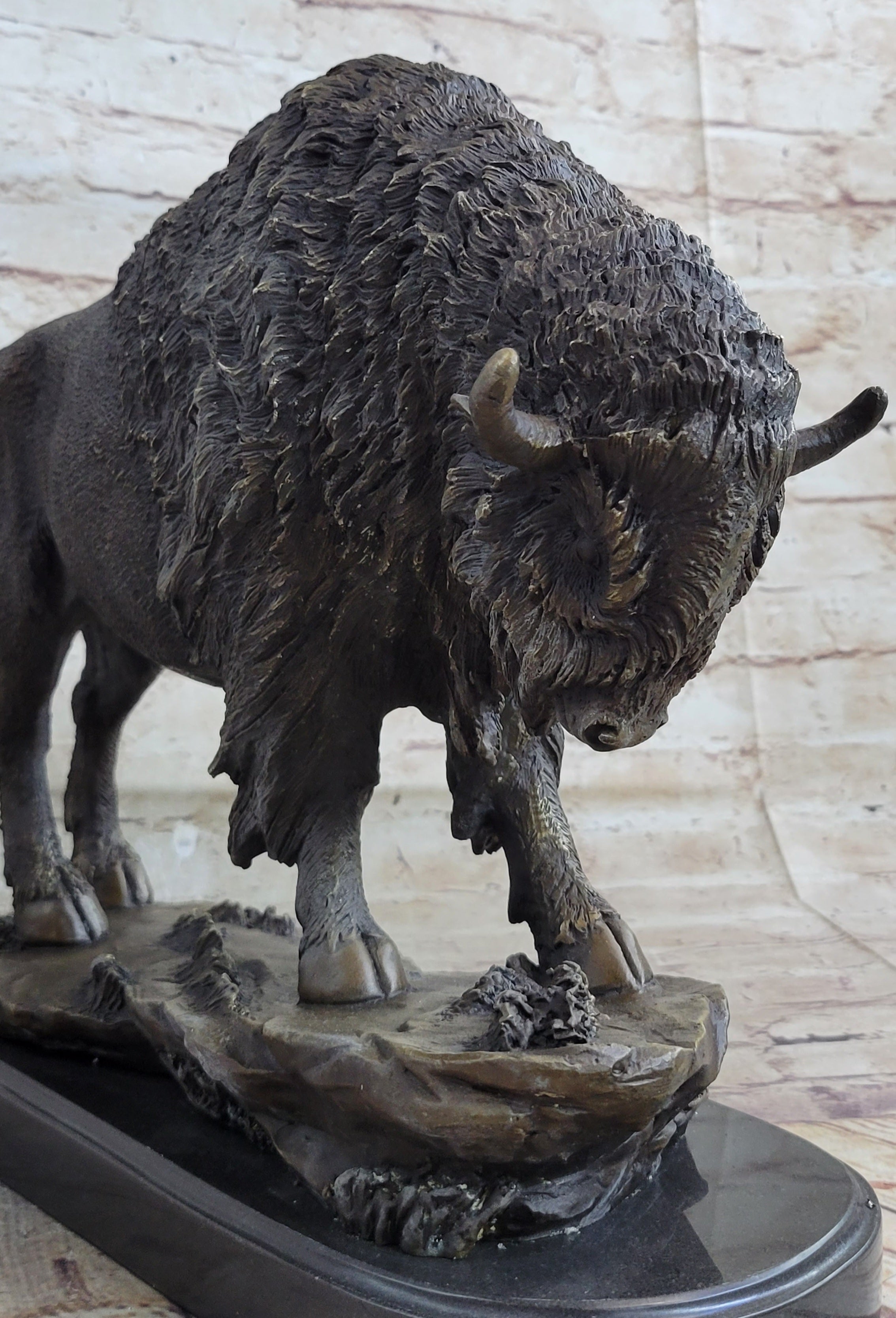 American Bison Buffalo Bronze Sculpture Wildlife Art Deco