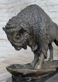 American Bison Buffalo Bronze Sculpture Wildlife Art Deco