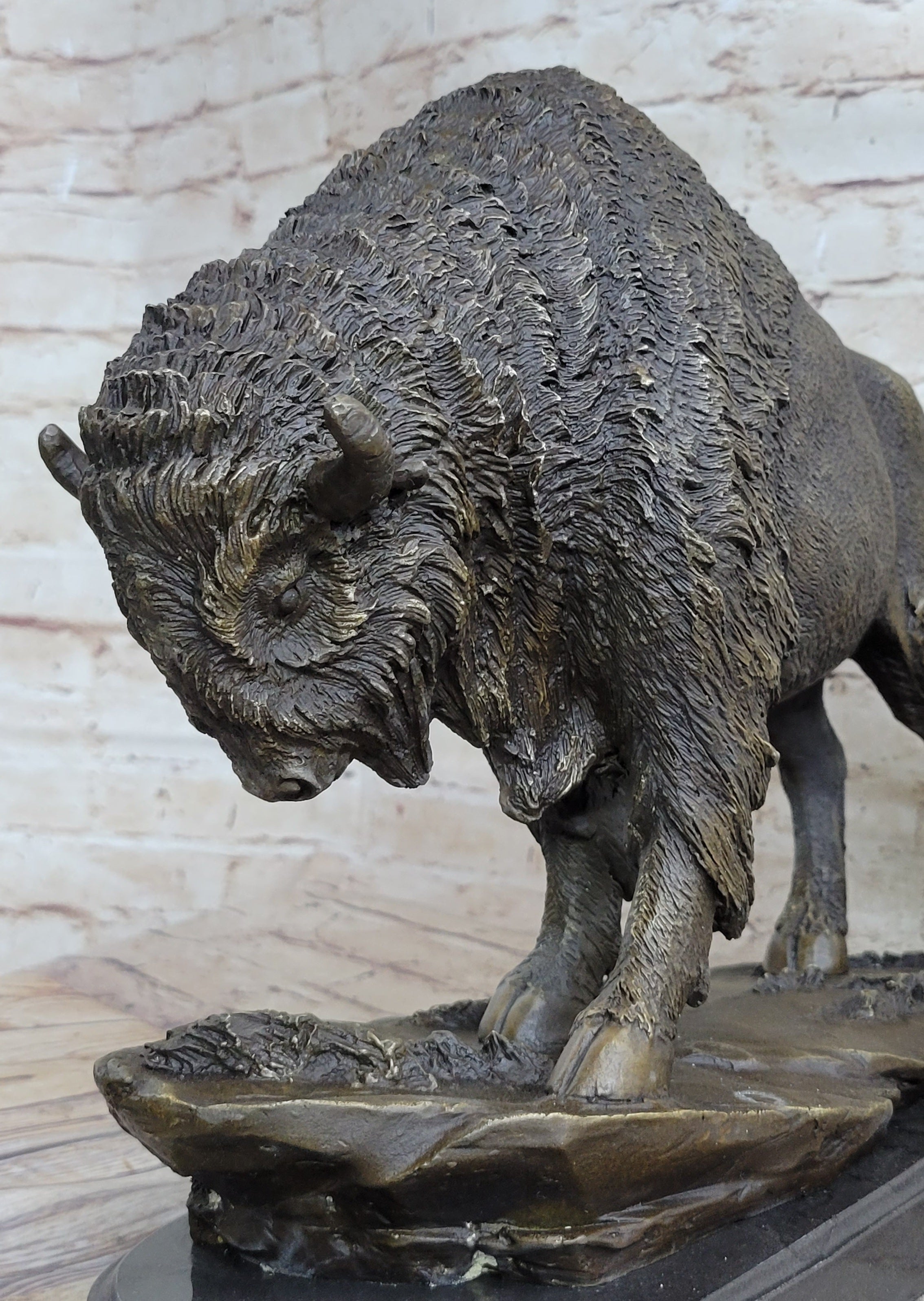American Bison Buffalo Bronze Sculpture Wildlife Art Deco