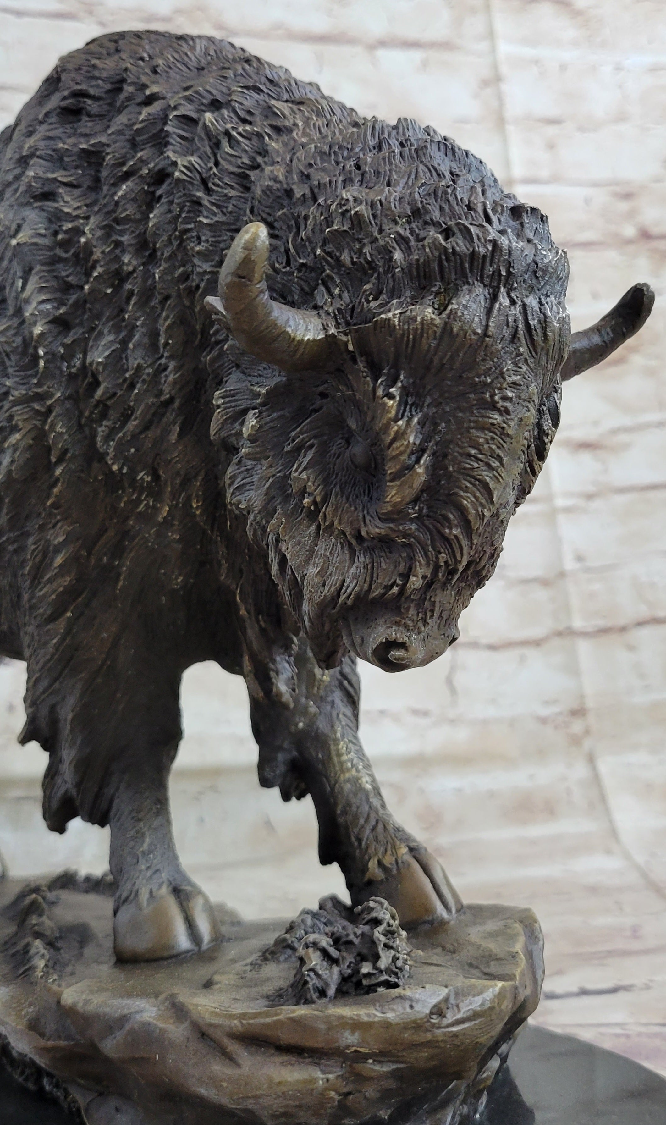 American Bison Buffalo Bronze Sculpture Wildlife Art Deco