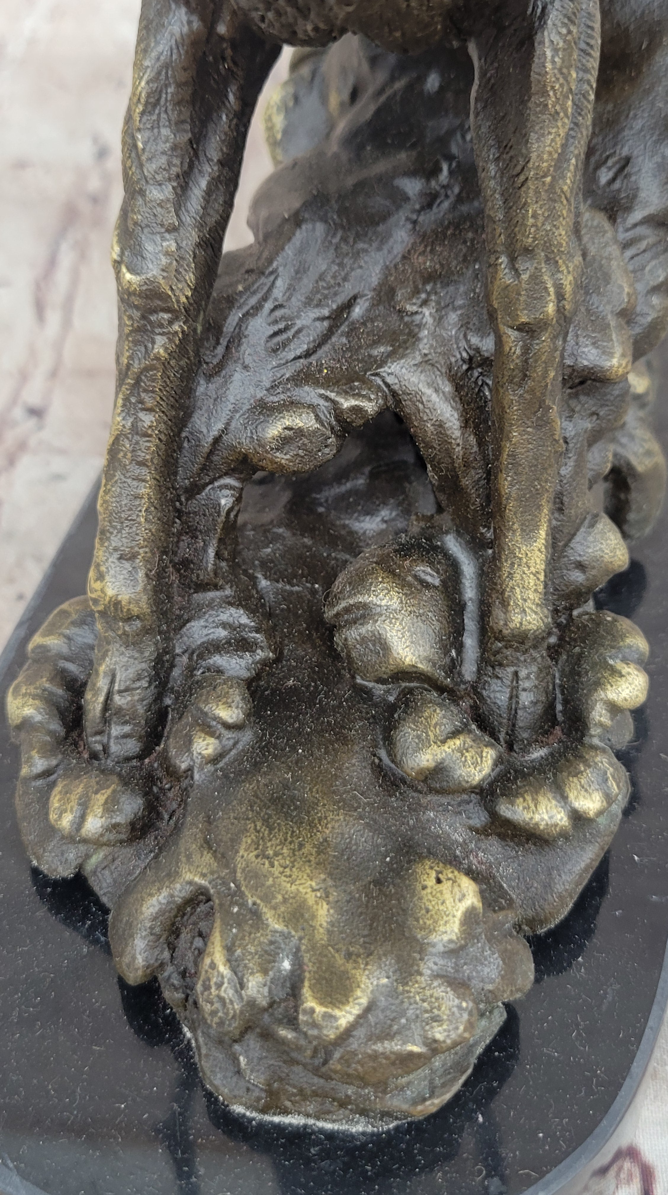 Running Deer Elk Buck Stag Caribou Reindeer Bronze Metal 11" x 10"