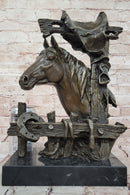 Lost Wax Bronze Bust of Horse in Stables by Milo