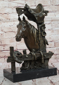 Lost Wax Bronze Bust of Horse in Stables by Milo