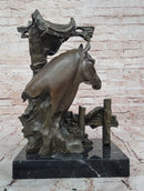 Lost Wax Bronze Bust of Horse in Stables by Milo
