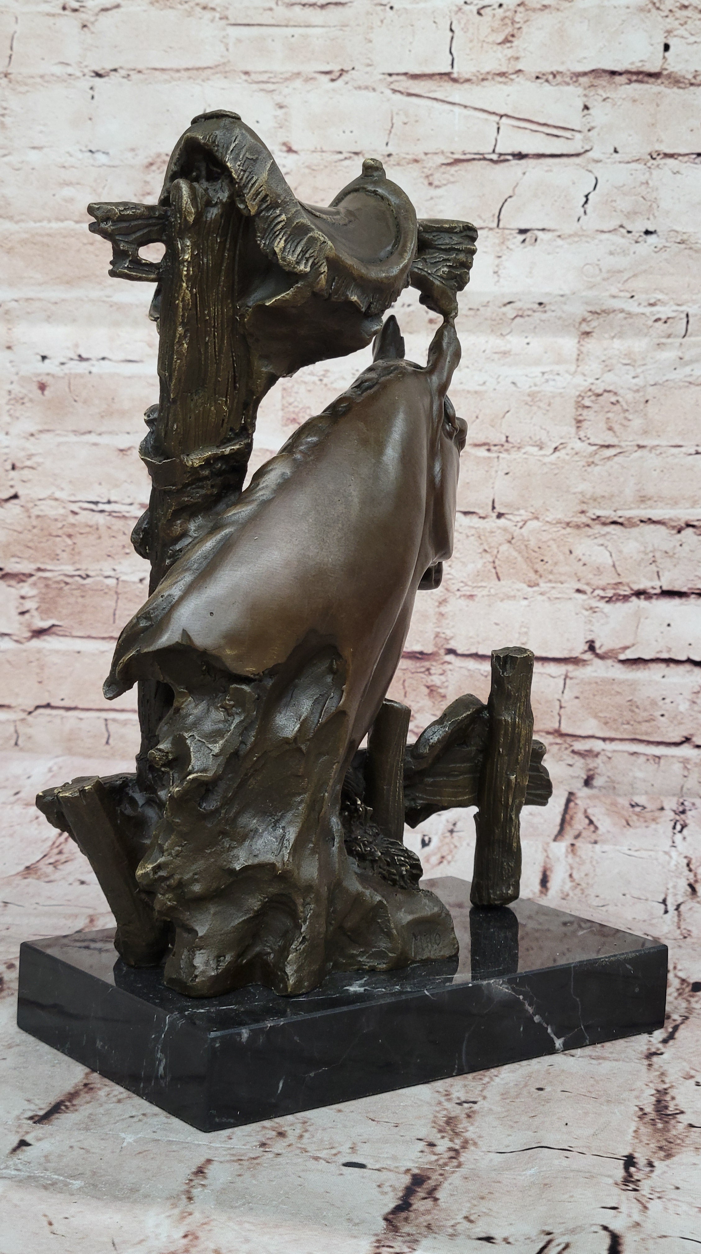Lost Wax Bronze Bust of Horse in Stables by Milo