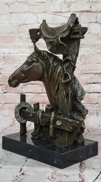Lost Wax Bronze Bust of Horse in Stables by Milo