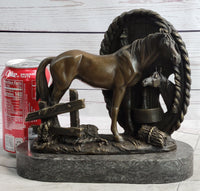 Horses Foal Equestrian Bronze Metal Sculpture Signed Art