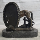 Horses Foal Equestrian Bronze Metal Sculpture Signed Art