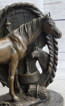 Horses Foal Equestrian Bronze Metal Sculpture Signed Art