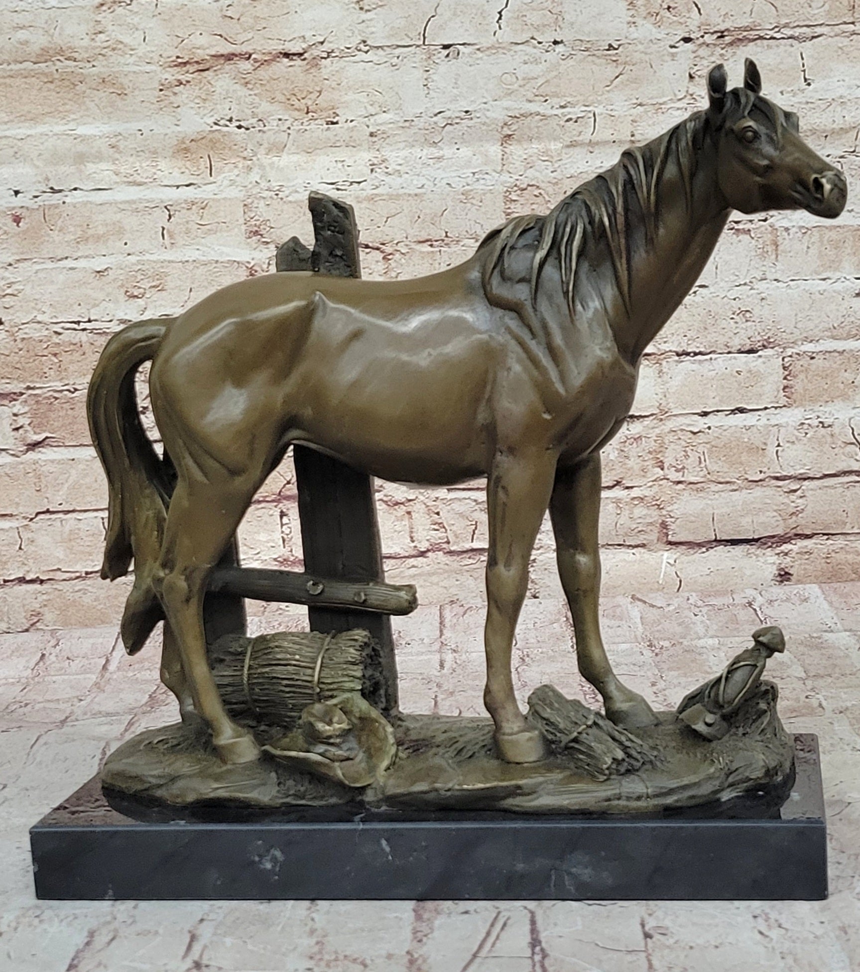 Horse at the Stable Bronze Sculpture Equestrian Art