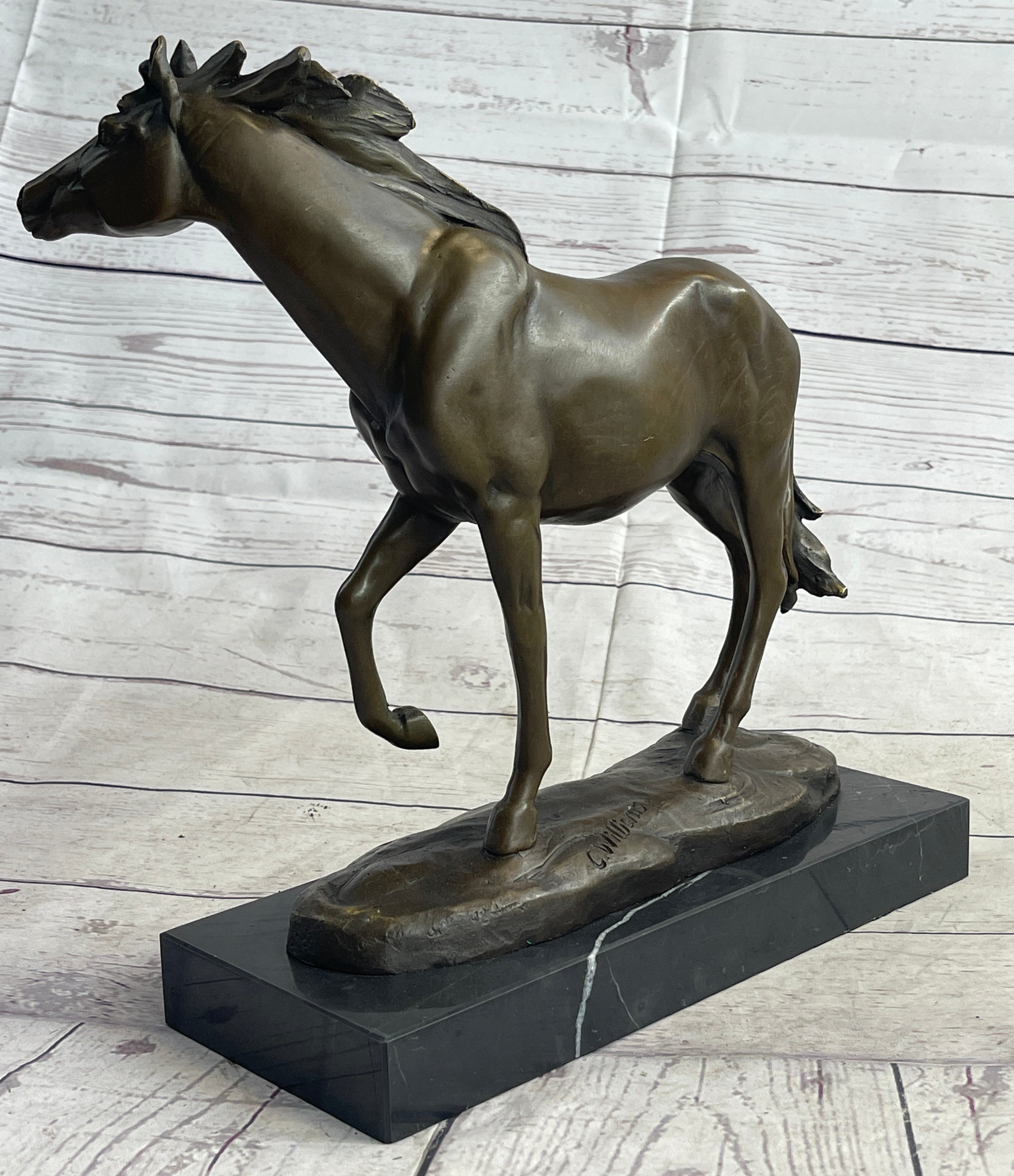 Large Arabian Horse Bronze Sculpture By Williams