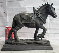 Budweiser Clydesdale Bronze Sculpture on Marble Base
