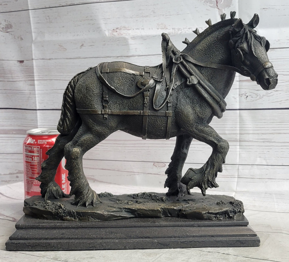 Budweiser Clydesdale Bronze Sculpture on Marble Base
