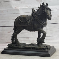 Budweiser Clydesdale Bronze Sculpture on Marble Base