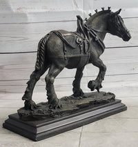 Budweiser Clydesdale Bronze Sculpture on Marble Base