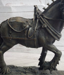 Budweiser Clydesdale Bronze Sculpture on Marble Base