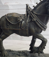 Budweiser Clydesdale Bronze Sculpture on Marble Base