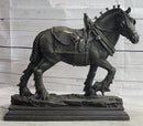 Budweiser Clydesdale Bronze Sculpture on Marble Base