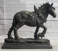 Budweiser Clydesdale Bronze Sculpture on Marble Base
